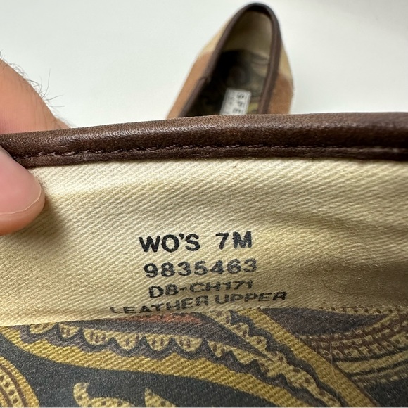 Sperry Womens Sz 7 M Top Sider Checker Slip On Comfort Shoes Gold Brown Flats - Picture 8 of 8